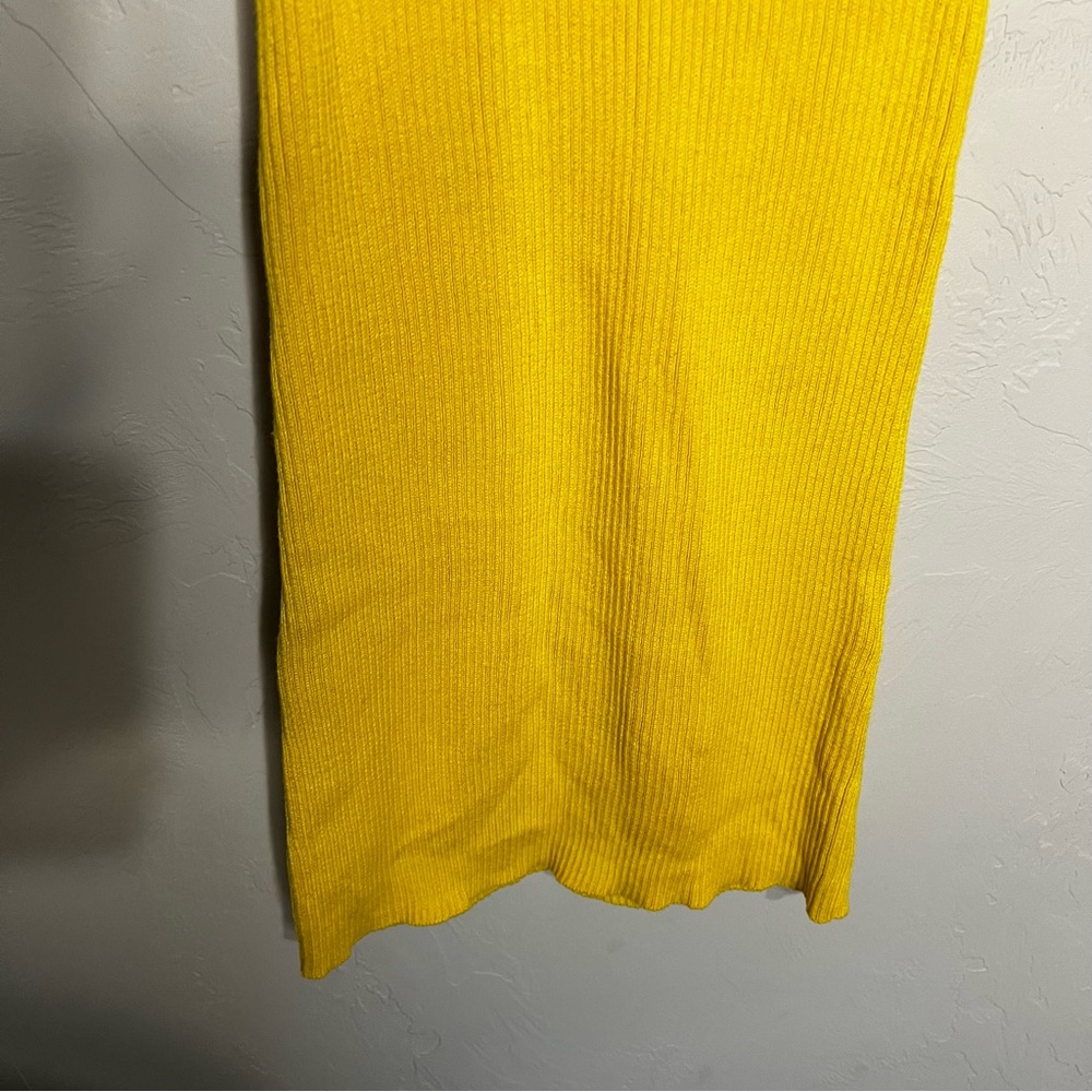 UNIF Vibrant Yellow Ribbed‎ Knit Fitted Mini Dress - Picture 6 of 10